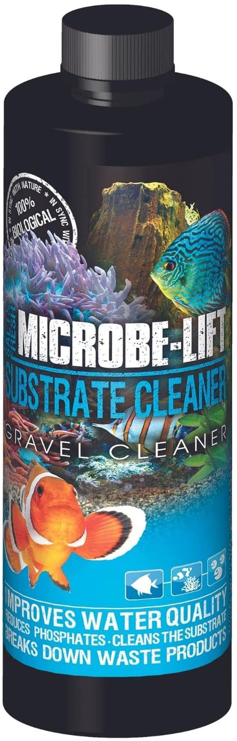 MICROBE-LIFT Professional Gravel & Substrate Cleaner for Freshwater and Saltwater Tanks, 1 Gal (1 Gallon) (16Oz)