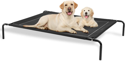 Eterish Elevated Dog Bed for Small, Medium, Large Dogs and Pets, Raised Dog Bed with Durable Frame and Mesh, Dog Cot Bed with Rubber Feet for Indoor and Outdoor Use, Black Animals & Pet Supplies > Pet Supplies > Dog Supplies > Dog Beds Eterish Large (49 in x 35.5 in x 8 in)  