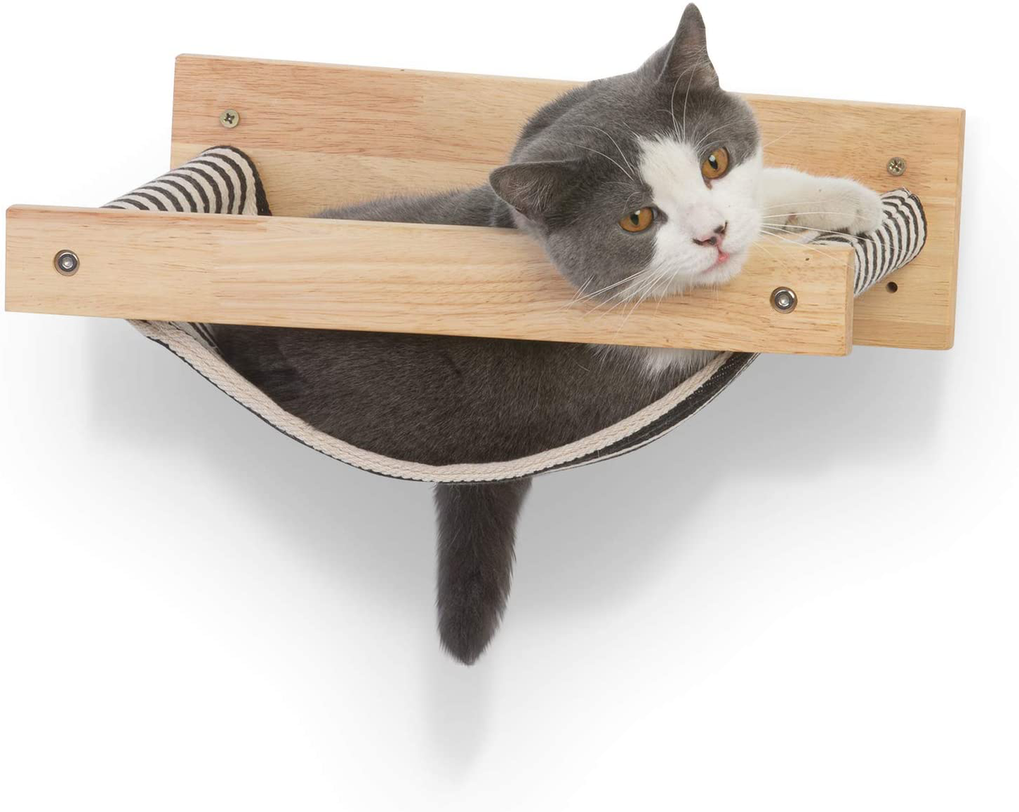 FUKUMARU Cat Hammock Wall Mounted Large Cats Shelf - Modern Beds and Perches - Premium Kitty Furniture for Sleeping, Playing, Climbing, and Lounging - Easily Holds up to 40 Lbs Animals & Pet Supplies > Pet Supplies > Cat Supplies > Cat Furniture FUKUMARU   