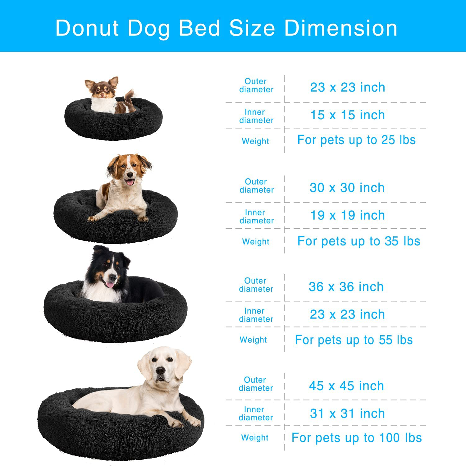TR Pet Calming Dog Bed Anti-Anxiety Donut Cat Ded Warming Cozy Soft round Dog Bed with Removable Blanket for Large Medium Small Dogs and Cats (L/XL/XXL/XXXL) Animals & Pet Supplies > Pet Supplies > Cat Supplies > Cat Furniture TR pet   