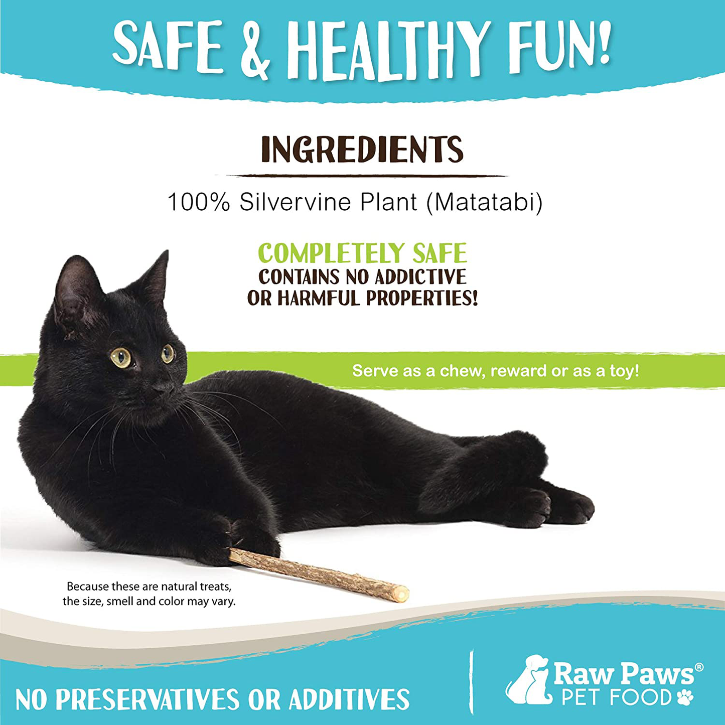 Raw Paws Natural Matatabi Cat Stick Treat - Unprocessed, Safe & Healthy - Cat Silvervine Sticks for Cats of All Ages - Natural Catnip Chew Sticks - Silvervine Cat Toy - Catnip Sticks for Cats Animals & Pet Supplies > Pet Supplies > Cat Supplies > Cat Toys Raw Paws   