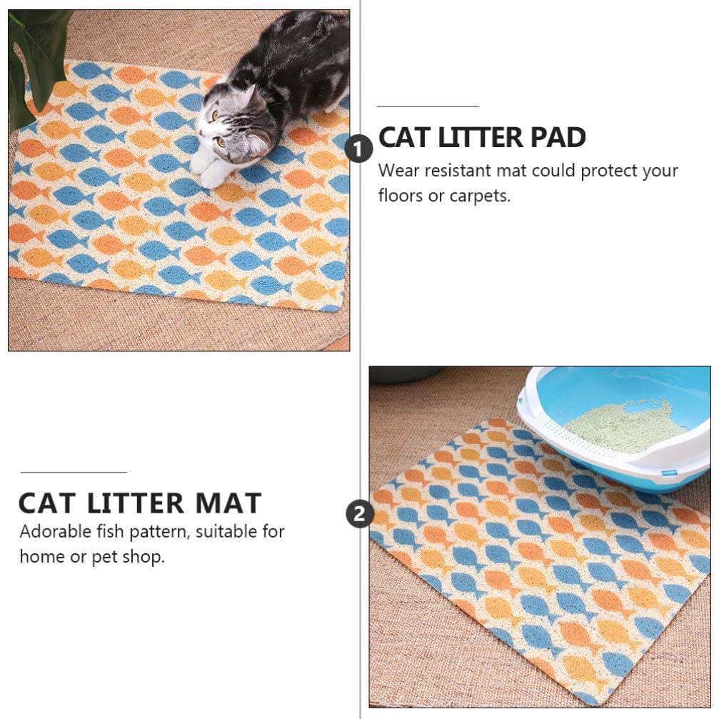 Balacoo Cat Litter Mat - Waterproof Scatter Control Litter Box Mats Ground Litters Catcher Doormats for Small Medium Dogs Cats