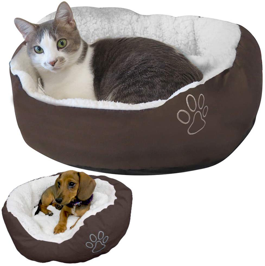 Evelots Pet Bed for Cat/Small Dog-New Model-Soft-Warm/Cozy-Easy Washing-5 Colors Animals & Pet Supplies > Pet Supplies > Cat Supplies > Cat Beds Green Mountain Imports Brown  