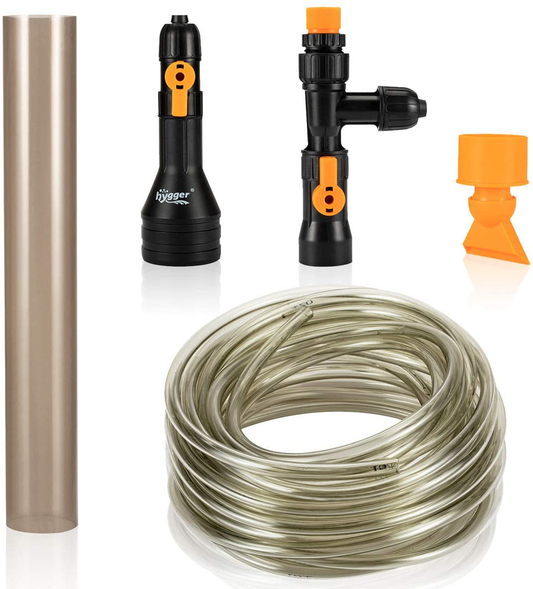 Hygger 25Ft 33Ft 49Ft Automatic Aquarium Water Changer, Siphon Fish Tank Gravel Vacuum Cleaner, with Flow Control Valve, Water Hose Animals & Pet Supplies > Pet Supplies > Fish Supplies > Aquarium Cleaning Supplies hygger 49FT (Brown)  