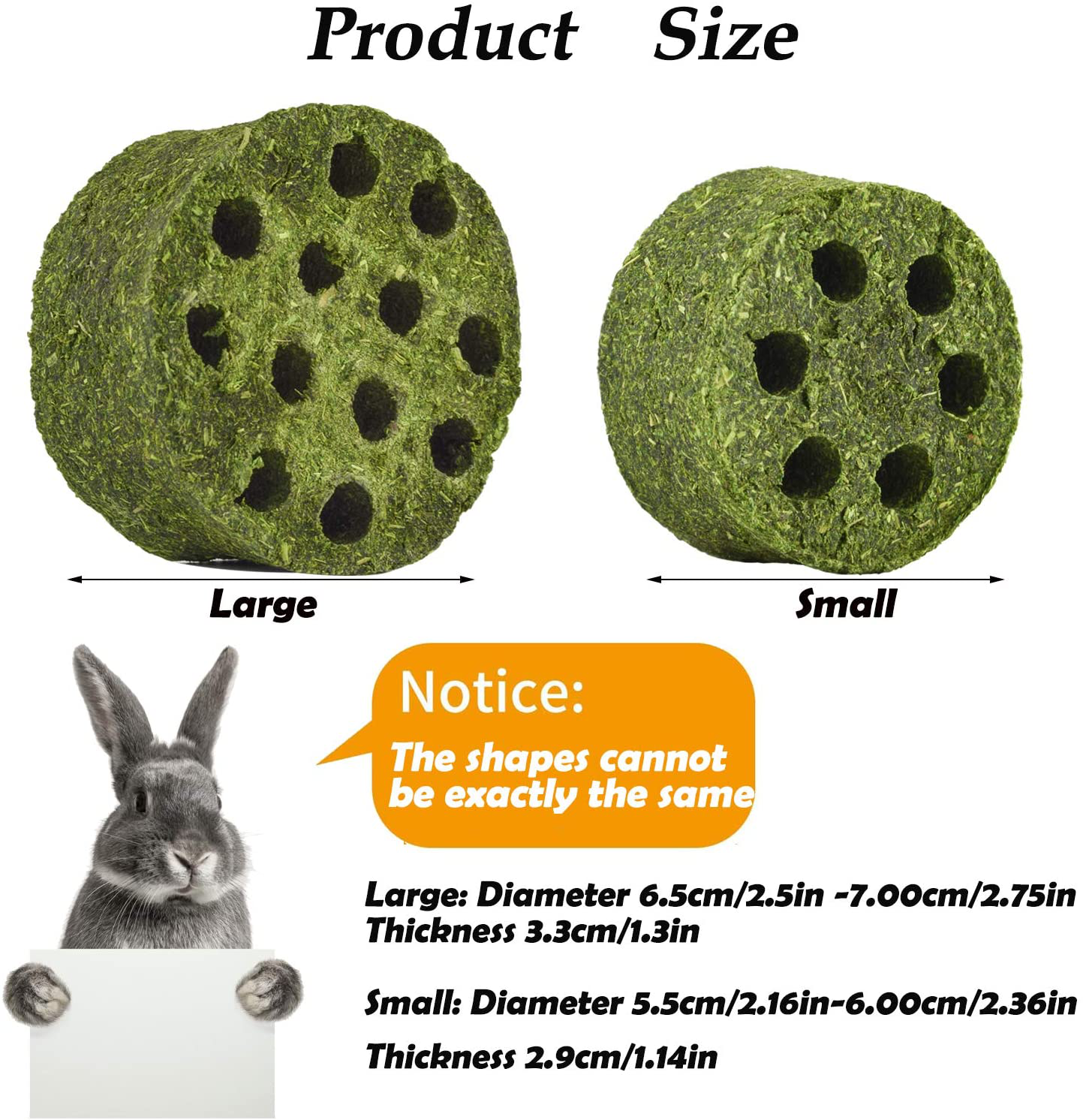 DMUUGURL Natural Timothy Grass Molar Stick Chew Toys, Alfalfa Grass Hay Grass Cakes for Rabbits, Chinchillas, Guinea Pigs, Hamsters, Squirrel and Other Small Animals Treats Animals & Pet Supplies > Pet Supplies > Small Animal Supplies > Small Animal Treats DMUUGURL   