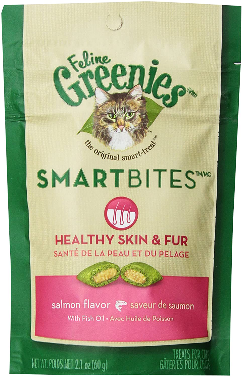 Feline Greenies 6-Pack Feline Smart Bites Treat, 2.1-Ounce Animals & Pet Supplies > Pet Supplies > Cat Supplies > Cat Treats Greenies Skin And Fur Salmon  
