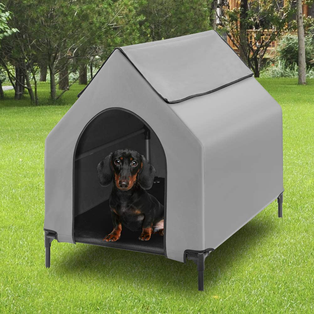 Fit Choice Elevated Dog House, MORE than BASICS Breathable 600D PVC Medium Dog House for Puppy W/ Textilene 2X1 Bed & 1X1 Window, Ventilated Dog House W/ Extra Carrying Bag Max Weight 55 Lbs (Medium) Animals & Pet Supplies > Pet Supplies > Dog Supplies > Dog Houses Fit Choice   