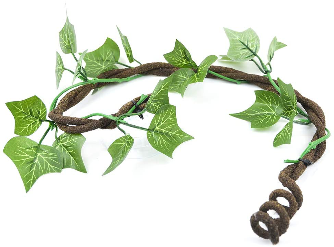 AQUA KT Reptile Rainforest Flexible Climb Vine Tree Branch with Leaves and Suction Cup for Lizard Snake Amphibian Animals & Pet Supplies > Pet Supplies > Reptile & Amphibian Supplies > Reptile & Amphibian Habitat Accessories AQUA KT   