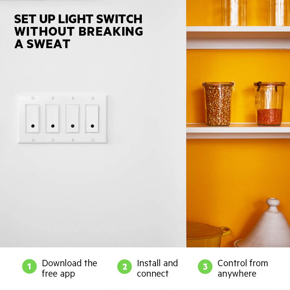Wemo F7C030Fc Light Switch, Wifi Enabled, Works with Alexa and the Google Assistant Animals & Pet Supplies > Pet Supplies > Fish Supplies > Aquarium Cleaning Supplies WeMo   