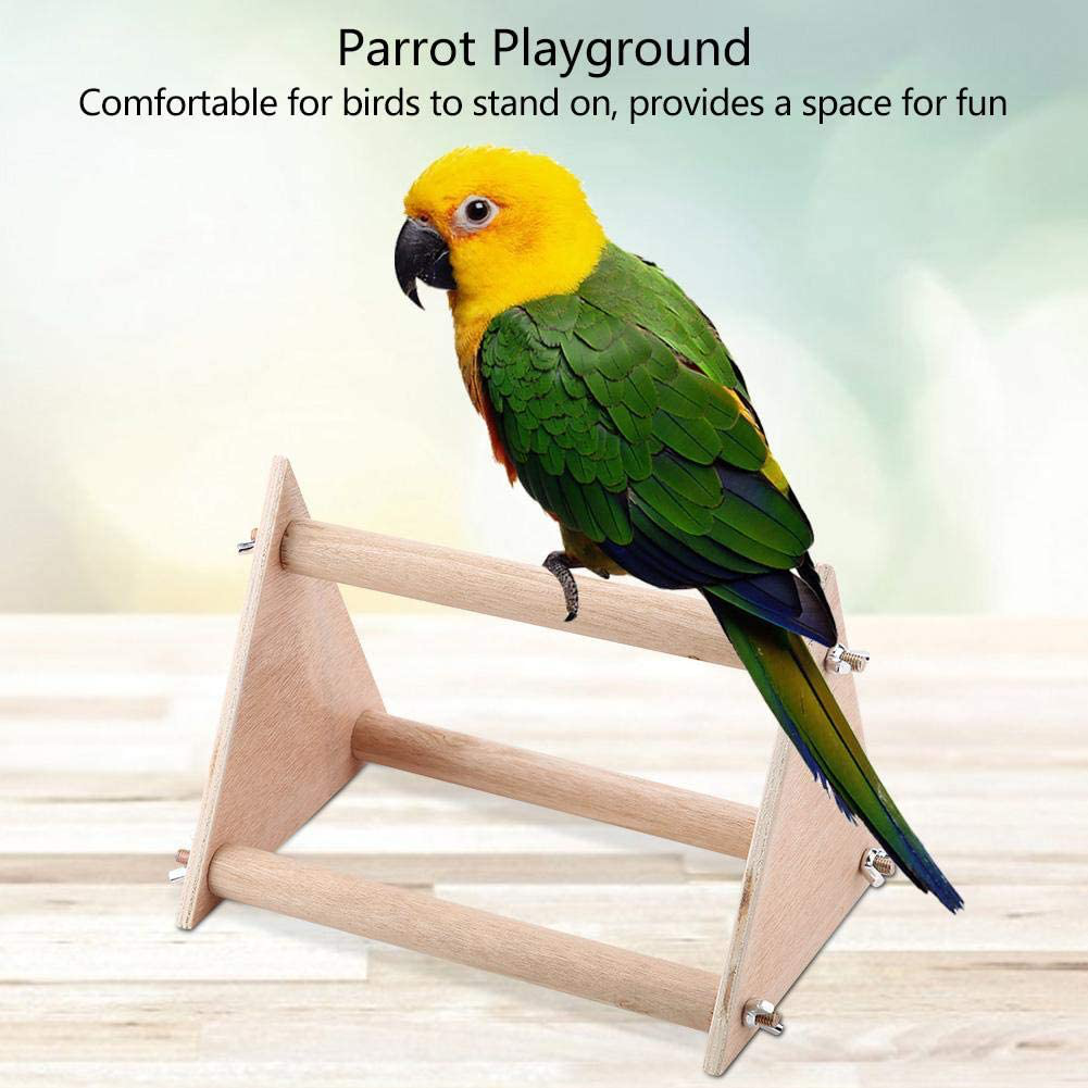 Oumefar Parrot Playstand Funny Activity Bird Perch Stand Playground Play Exercise Gym Play Wood Stand for Bird Love Birds Standing Animals & Pet Supplies > Pet Supplies > Bird Supplies > Bird Gyms & Playstands Oumefar   