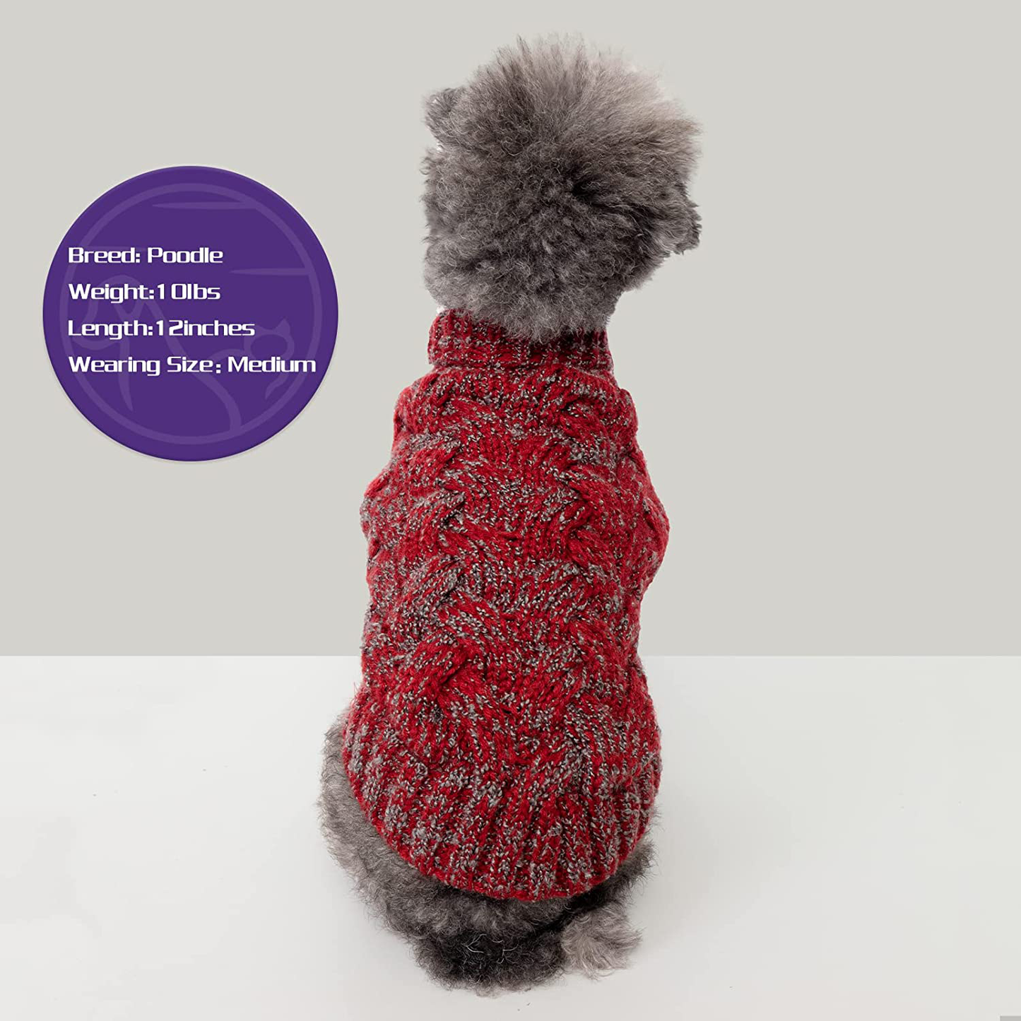 Cyeollo Dog Sweater Thickened Dog Sweaters Turtleneck Soft Pullover Knitwear Warm Winter Dog Clothes for Small Medium Dogs Animals & Pet Supplies > Pet Supplies > Cat Supplies > Cat Apparel cyeollo   