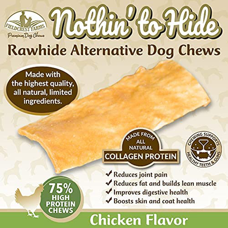 Nothin to Hide Flip Chips Dog Chews - Natural Rawhide Alternative Treats for Dogs, Chicken, Beef or Peanut Butter Flavor Snack for All Breed Dogs - 3 Pack by Fieldcrest Farms Animals & Pet Supplies > Pet Supplies > Small Animal Supplies > Small Animal Treats Fieldcrest Farms   