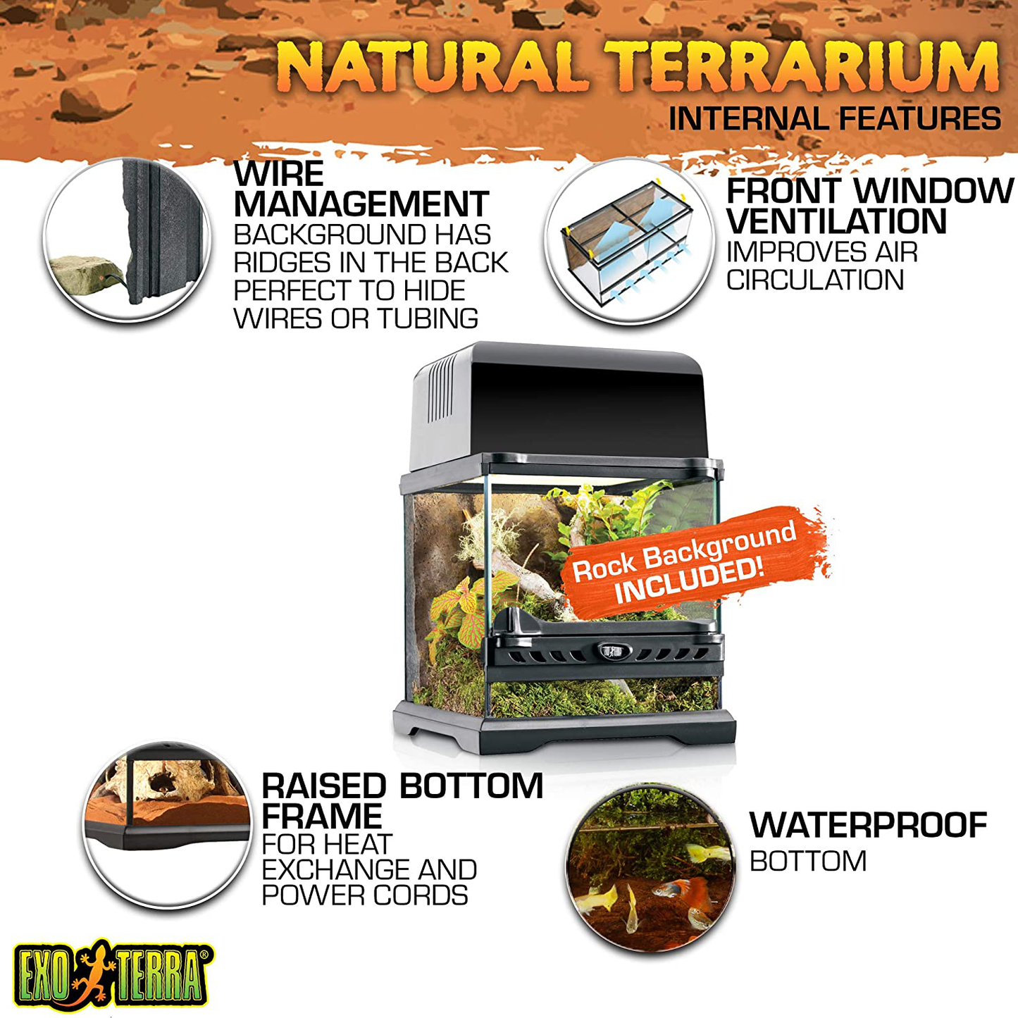 Exo Terra Glass Terrarium Kit, for Reptiles and Amphibians, Nano, 8 X 8 X 8 Inches, PT2599A1 Animals & Pet Supplies > Pet Supplies > Reptile & Amphibian Supplies > Reptile & Amphibian Habitats Exo Terra   