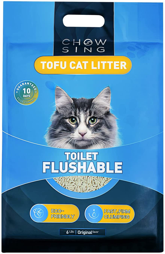 Nourse CHOWSING Tofu Litter 6LB Tofu Cat Litter Dust-Free Clumping Cat Litter Quickly Absorb Cat Odors Cat Toilet Can Flush into the Toilet Pure Natural Cat Tofu Litter Animals & Pet Supplies > Pet Supplies > Cat Supplies > Cat Litter Nourse Original  