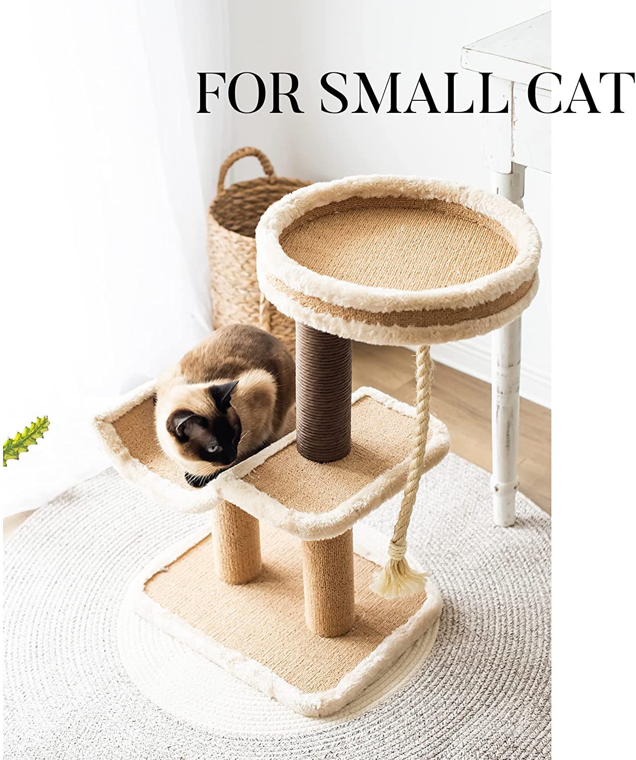 Catry Cat Tree with Scratching Post - Cozy Design of Cat Hammock and Teasing Sisal Cat Rope Invariably Allure Kitten to Stay around This Sturdy and Easy to Assemble Cat Furniture Animals & Pet Supplies > Pet Supplies > Cat Supplies > Cat Furniture Catry   