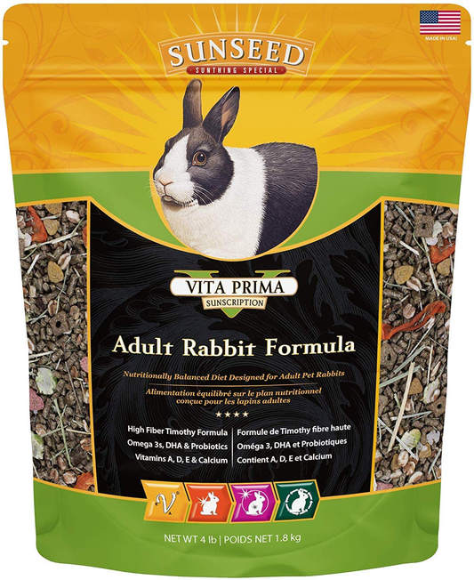 Sunseed Company (3 Pack) Vita Prima Rabbit Formula (4 Lb. Bag) Animals & Pet Supplies > Pet Supplies > Small Animal Supplies > Small Animal Food Sunseed Company   