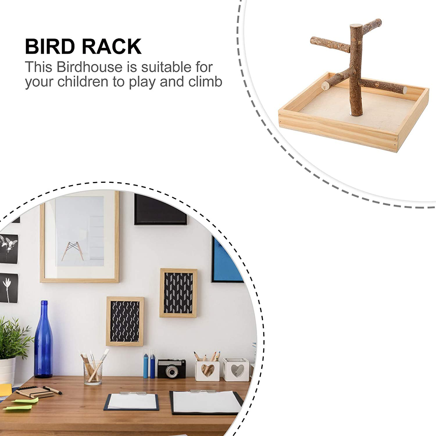 Baluue Bird Perch Stand Portable Tabletop Training Playground Play Gym Bird Cage Toy Animals & Pet Supplies > Pet Supplies > Bird Supplies > Bird Gyms & Playstands Baluue   