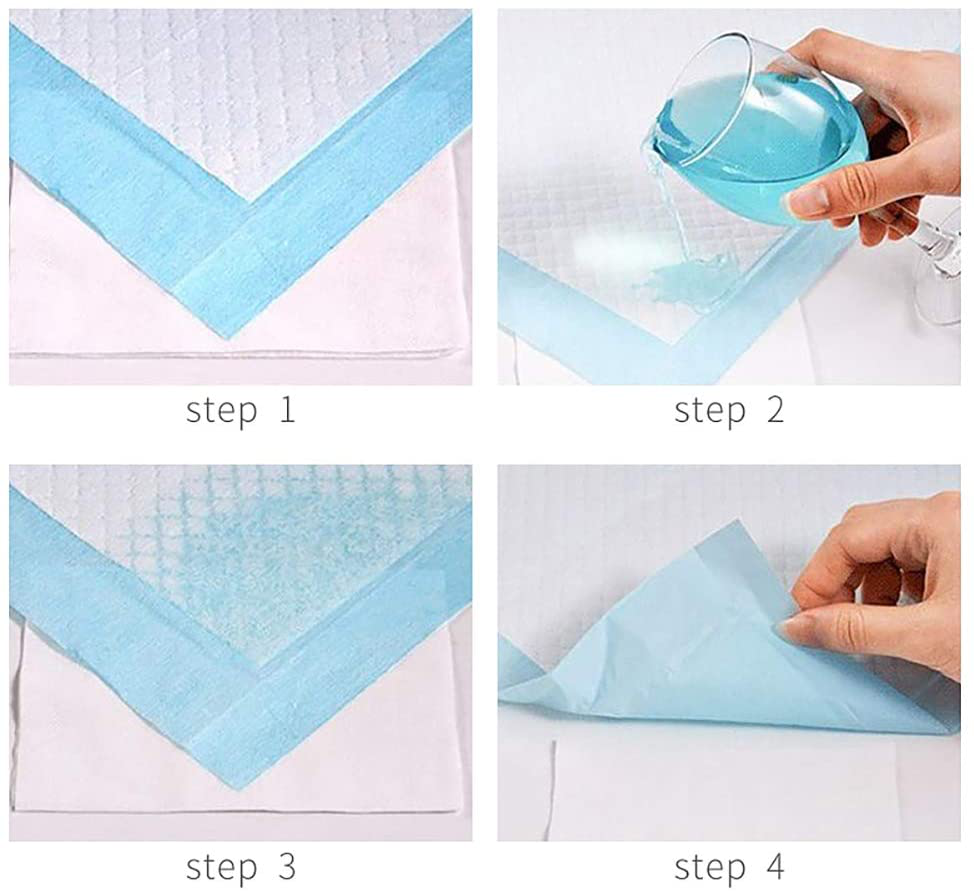 Kathson Rabbits Disposable Diaper Cage Pad Super Absorbent Healthy Cleaning Underpads for Guinea Pigs,Hedgehogs, Hamsters, Chinchillas, Cats, Reptiles and Other Small Animals(50 PCS Blue)
