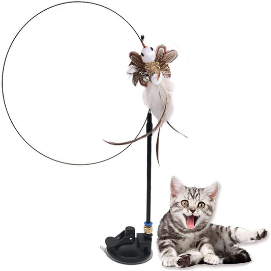 Simulation Bird Interactive Cat Toy,Funny Feather Bird with Bell Cat Stick Toy for Indoor Cats Kitten Play Chase Exercise Animals & Pet Supplies > Pet Supplies > Cat Supplies > Cat Toys SSWPQOS Funny cat stick with stand  