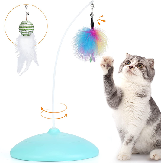 Cat Toy Kitten Toy Interactive Automatic Cat Toys for Indoor Cat, Electric Cat Feather Toy Teaser Small Cat, Rechargeable Rotating for Puzzle Brain Stimulate Hunting Instinct Animals & Pet Supplies > Pet Supplies > Cat Supplies > Cat Toys PZGGGJ   