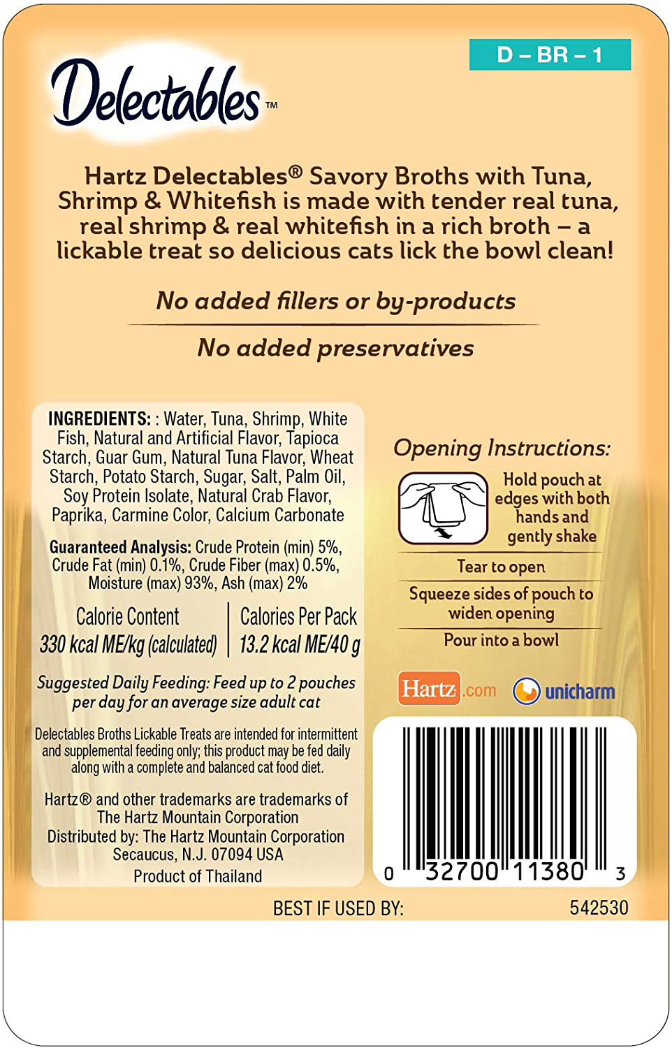 Hartz Delectables Savory Broths Lickable Wet Cat Treats for Adult & Senior Cats Animals & Pet Supplies > Pet Supplies > Cat Supplies > Cat Treats Hartz   