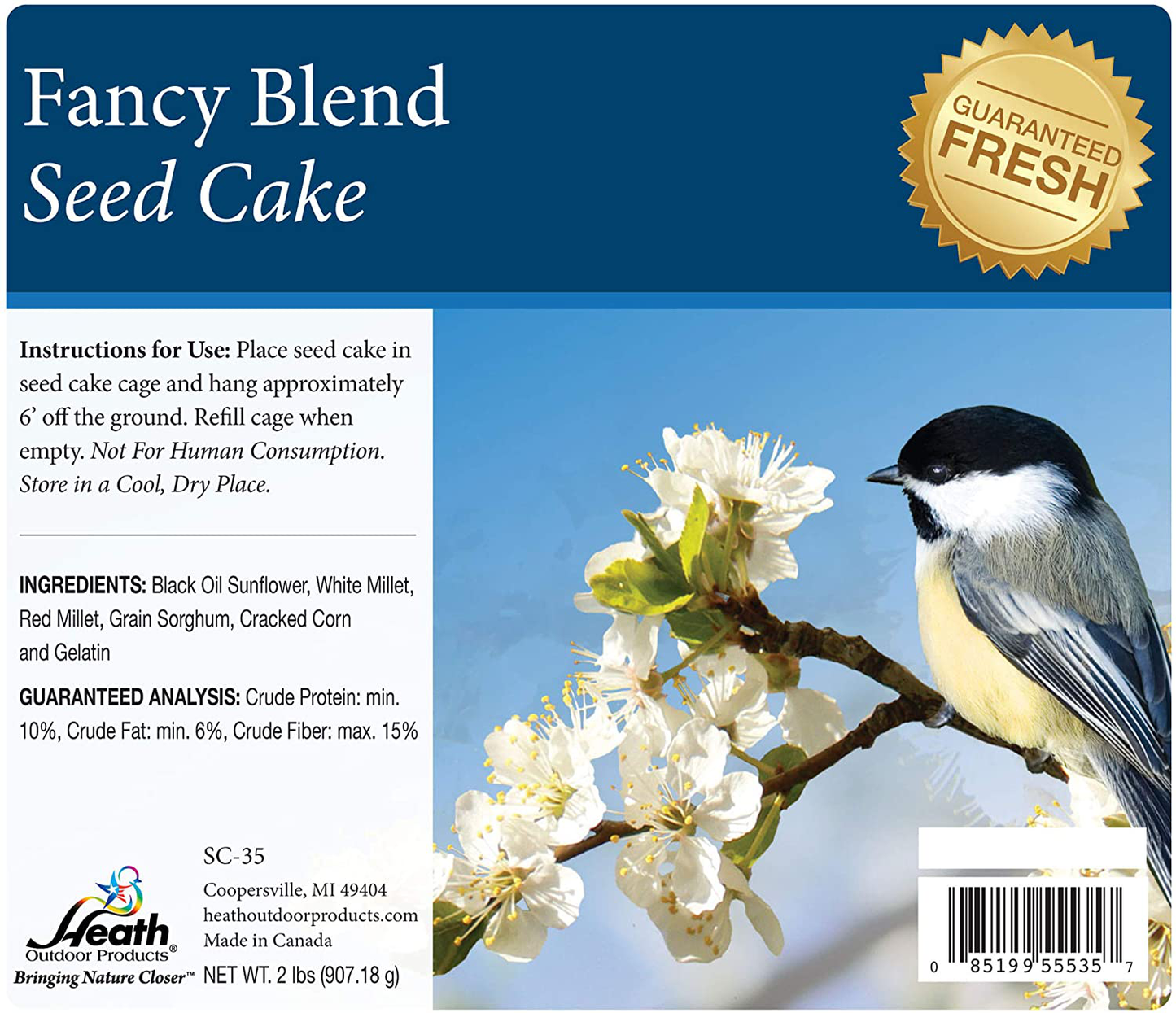 Heath Outdoor Products SC-35-8 Fancy Blend 2-Pound Seed Cake, Case of 8 Animals & Pet Supplies > Pet Supplies > Bird Supplies > Bird Food Heath Outdoor Products   