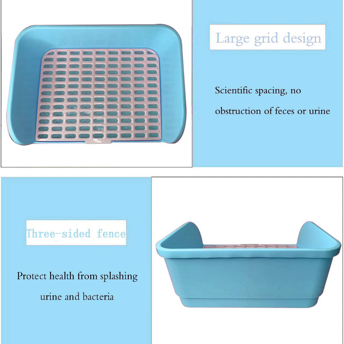 Hamiledyi Large Rabbit Litter Box Corner Bedding Box Chinchilla Toilet Trainer Square Potty Pet Pan for Adult Guinea Pig, Galesaur.Ferret and Other Animals Animals & Pet Supplies > Pet Supplies > Small Animal Supplies > Small Animal Bedding Hamiledyi   