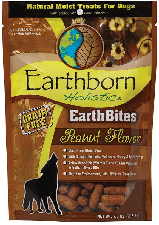 Earthborn Holistic Earthbites Peanut Flavor Grain-Free Moist Treats for Dogs, 7.5 Ounce Bag Animals & Pet Supplies > Pet Supplies > Cat Supplies > Cat Treats Earthborn Holistic   