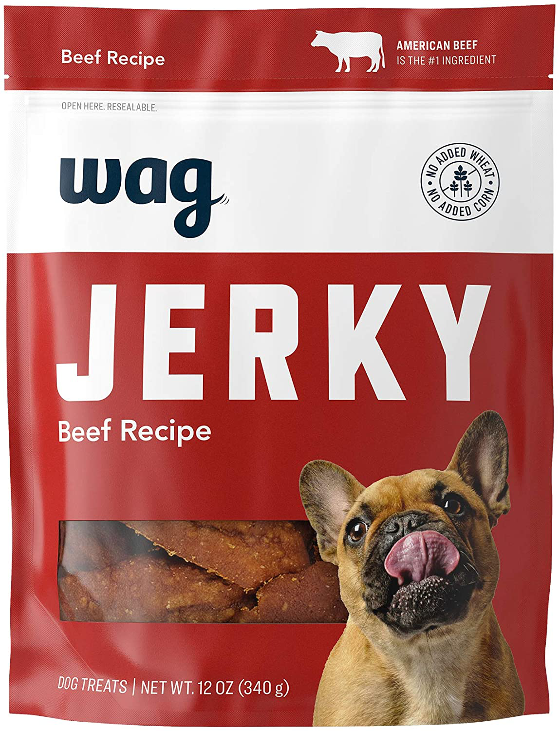 Amazon Brand – Wag Soft & Tender American Jerky Dog Treats Animals & Pet Supplies > Pet Supplies > Dog Supplies > Dog Treats WAG Beef 12 Ounce (Pack of 1) 
