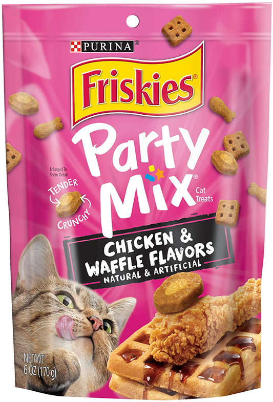 Purina Friskies Party Mix Adult Cat Treats - (6) 6 Oz. Pouches Animals & Pet Supplies > Pet Supplies > Cat Supplies > Cat Treats Purina Friskies Chicken & Waffles 6 oz. Pouch (Pack of 6) 