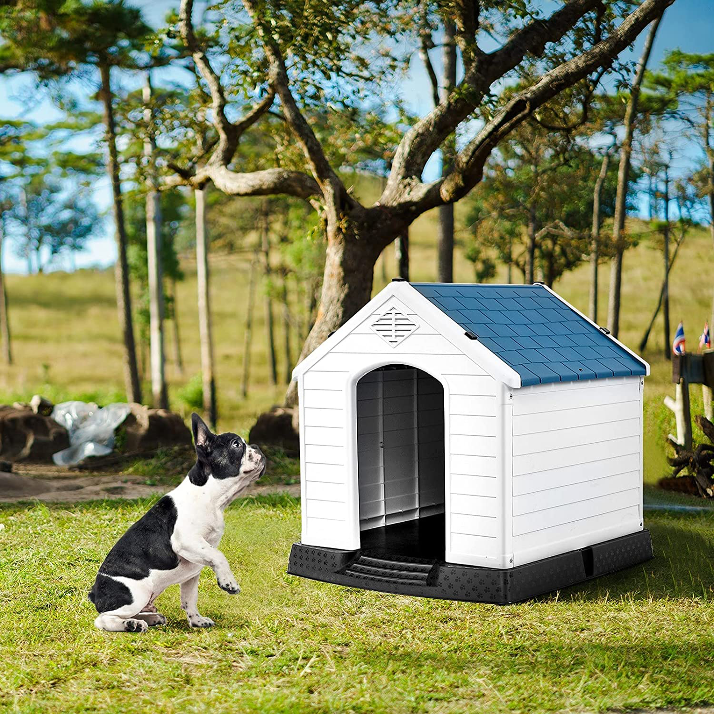 Large Dog House for Large Medium Dogs 34X33X31 Inches Indoor & Outdoor Use Durable Waterproof with Air Vents and Elevated Floor Dog Houses - Easy to Assemble Puppy Shelter Kennel for outside Backyards Animals & Pet Supplies > Pet Supplies > Dog Supplies > Dog Houses Toolsempire   
