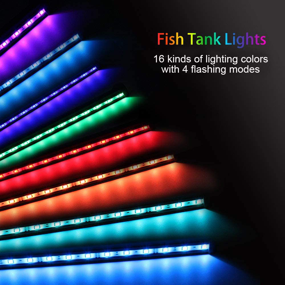 MQ 8-36 in Submersible LED Aquarium Light, Color Changing Fish Tank Light with Remote Control, IP68 LED Lights Bar, for Fish Tank 10-45 Inch Animals & Pet Supplies > Pet Supplies > Fish Supplies > Aquarium Lighting MQ   