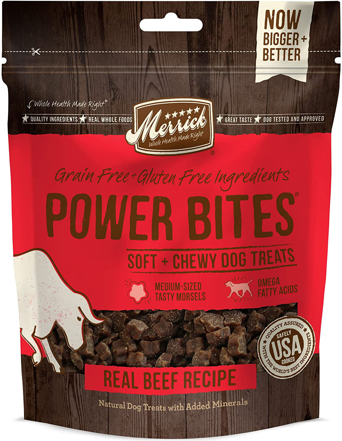 Merrick Power Bites Natural Grain Free Gluten Free Soft & Chewy Chews Dog Treats