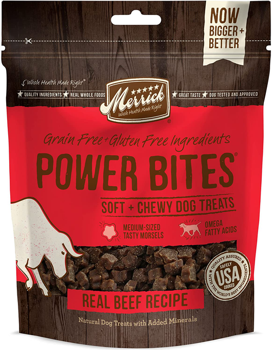 Merrick Power Bites Natural Grain Free Gluten Free Soft & Chewy Chews Dog Treats Animals & Pet Supplies > Pet Supplies > Small Animal Supplies > Small Animal Treats Merrick   