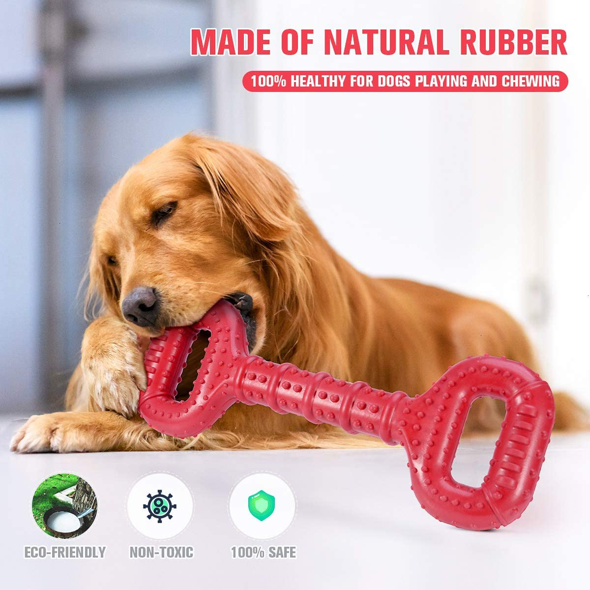 Dog Chew Toys for Aggressive Chewers Large Breed, Non-Toxic Natural Rubber Long-Lasting Indestructible Dog Toys, Tough Durable Puppy Chew Toy for