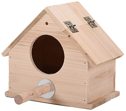 OMEM Birds Nests Parrot House Wooden Breeding Box Birdcages Stand Accessories