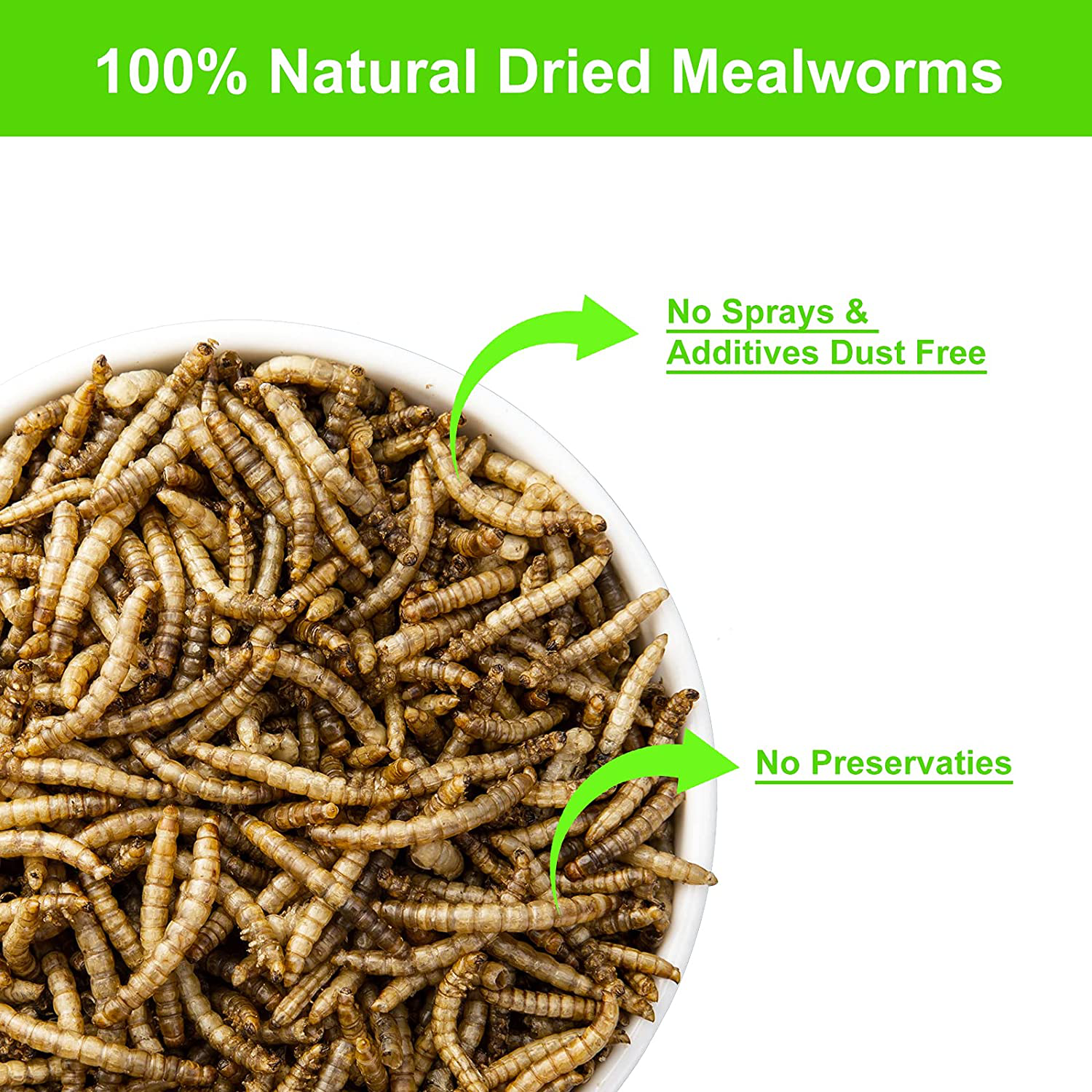 RANZ 5LB & 10LB Non-Gmo Dried Mealworms for Chicken Feed, High Protein Mealworm Treats, Best for Wild Birds, Ducks, Hens, Fish, Reptiles & Amphibian. Animals & Pet Supplies > Pet Supplies > Bird Supplies > Bird Treats RANZ   