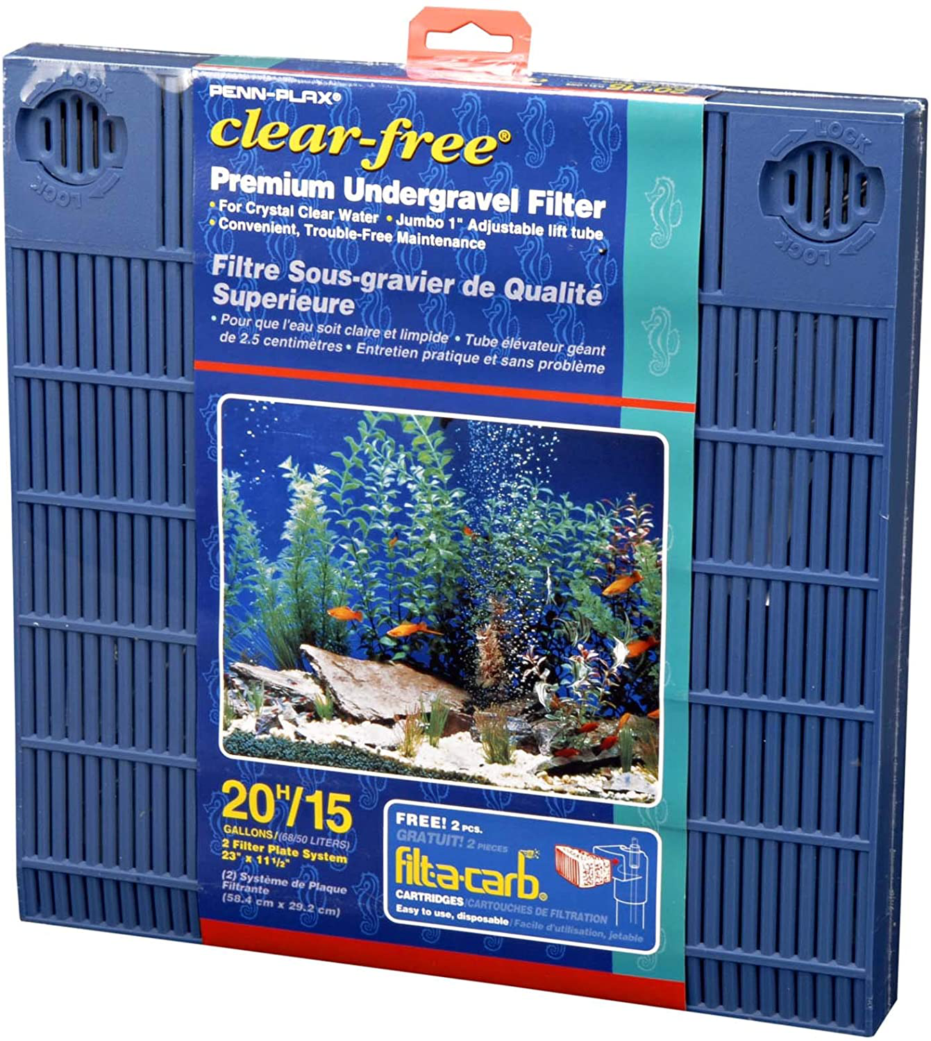 Penn-Plax Clear-Free Premium under Gravel Aquarium Filter (UGF) – Freshwater and Saltwater Safe Animals & Pet Supplies > Pet Supplies > Fish Supplies > Aquarium Filters Penn-Plax CFU20 (15 - 20 Gallons)  