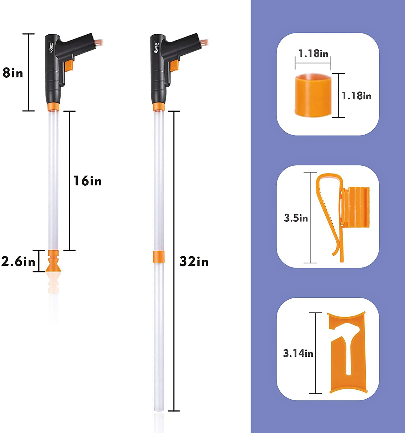 Hygger Aquarium Gravel Cleaner, New Quick Water Changer with Air-Pressing Button Fish Tank Sand Cleaner Kit Aquarium Siphon Vacuum Cleaner with Water Hose Controller Clamp Animals & Pet Supplies > Pet Supplies > Fish Supplies > Aquarium Fish Nets hygger   