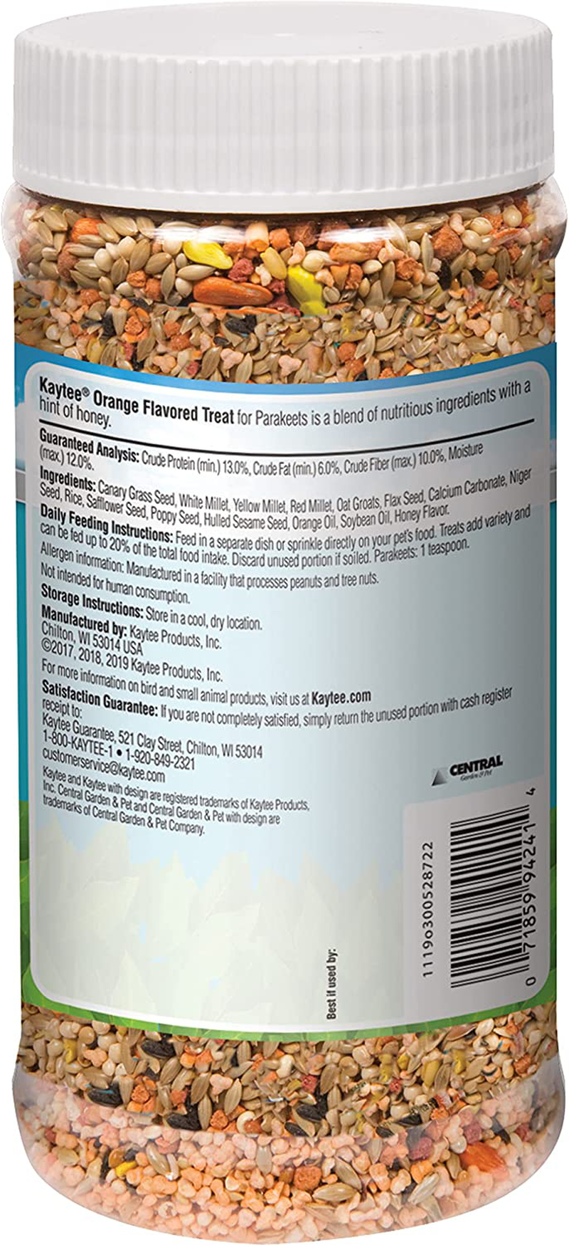 Kaytee Forti Diet Pro Health Orange Flavored Bird Treats for Parakeets, 10-Ounce