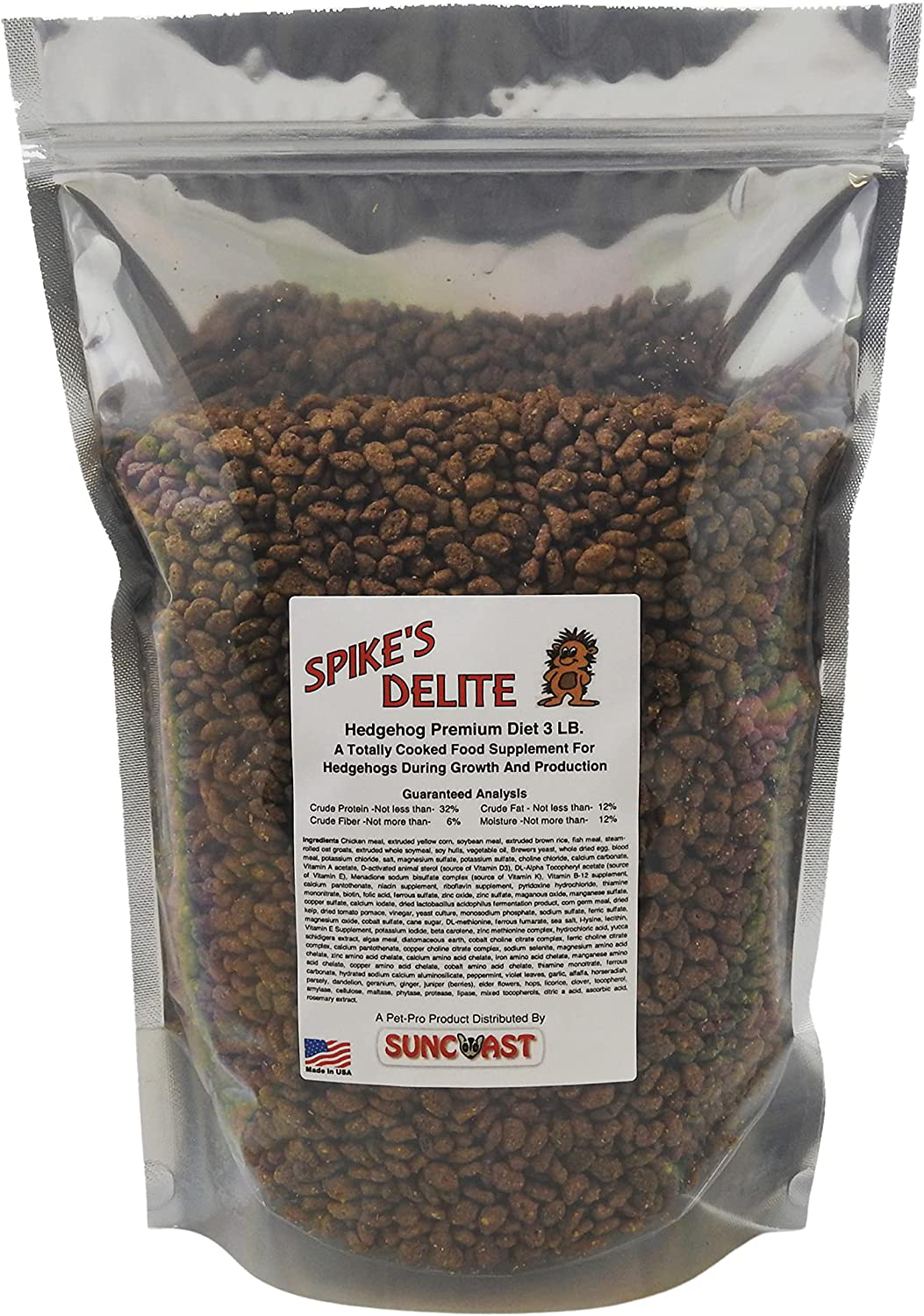 Suncoast Sugar Gliders Spike'S Delite Hedgehog Premium Diet Food 3 Lb Animals & Pet Supplies > Pet Supplies > Small Animal Supplies > Small Animal Food Suncoast Sugar Gliders   