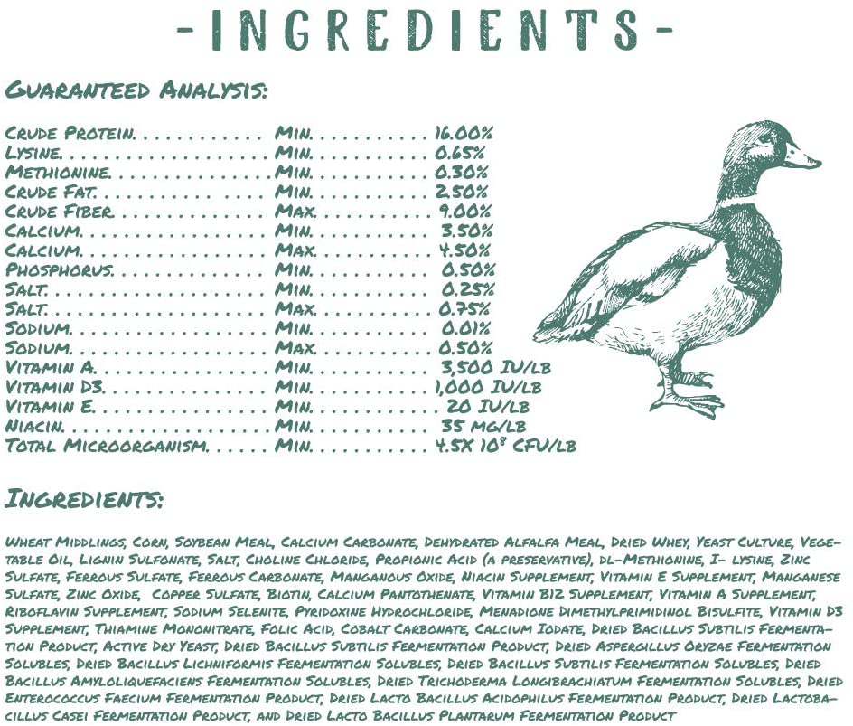 Manna Pro Duck Layer Pellet | High Protein for Increased Egg Production | Formulated with Probiotics to Support Healthy Digestion Animals & Pet Supplies > Pet Supplies > Reptile & Amphibian Supplies > Reptile & Amphibian Food Manna Pro   