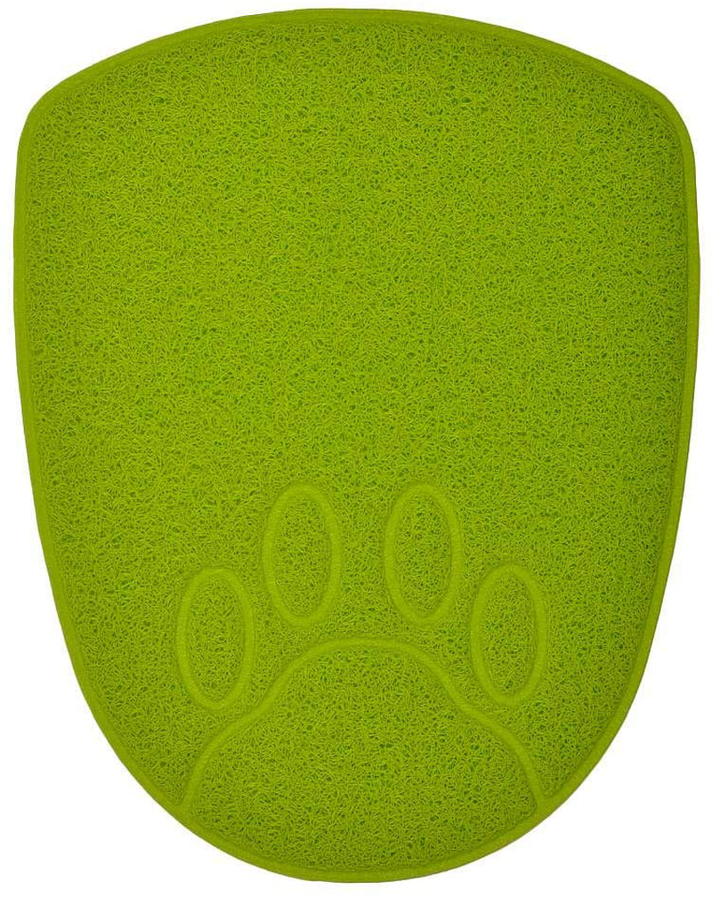 DM Shield-Shaped Cat Litter Box Debris Catcher Mat,Non Slip Pet Feeding Placemat,13.8X17.5 Inches