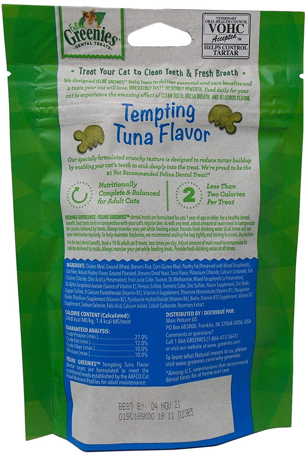 Feline Greenies Dental Crunchy Treats for Cats 3 Flavor Variety Pack - (1 Each): Oven Roasted Chicken, Tempting Tuna, Savory Salmon (2.1 Ounces) - plus Fun Animal Facts Booklet Bundle Animals & Pet Supplies > Pet Supplies > Cat Supplies > Cat Treats Generic   