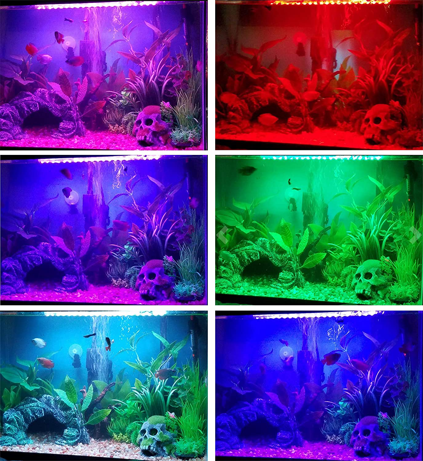 LED Aquarium Light, Fish Tank Lights Waterproof RGB Color Change Lighting Underwater Submersible LED Lighting Strip Background Decrate Light -15'