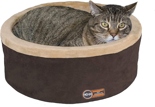 K&H Pet Products Heated Thermo-Kitty Heated Cat Bed Mocha/Tan - Multiple Sizes Animals & Pet Supplies > Pet Supplies > Dog Supplies > Dog Beds Central Garden & Pet Recyclable Box Large (20 in) 