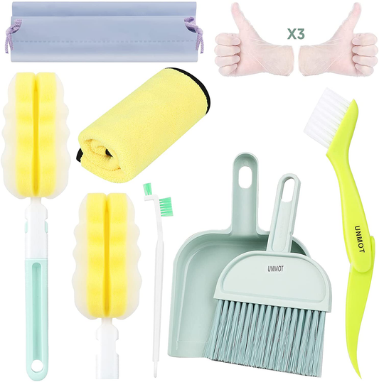 UNMOT Pet Cage Cleaner Set for Rabbit Cages Guinea Pig Hamster Cat Ferret Birds Parrot Chinchilla for Small Animals Pet Playpen Bedding Cleaning Brush Dustpan and Broom Foam Sponge Animals & Pet Supplies > Pet Supplies > Small Animal Supplies > Small Animal Bedding UNMOT   