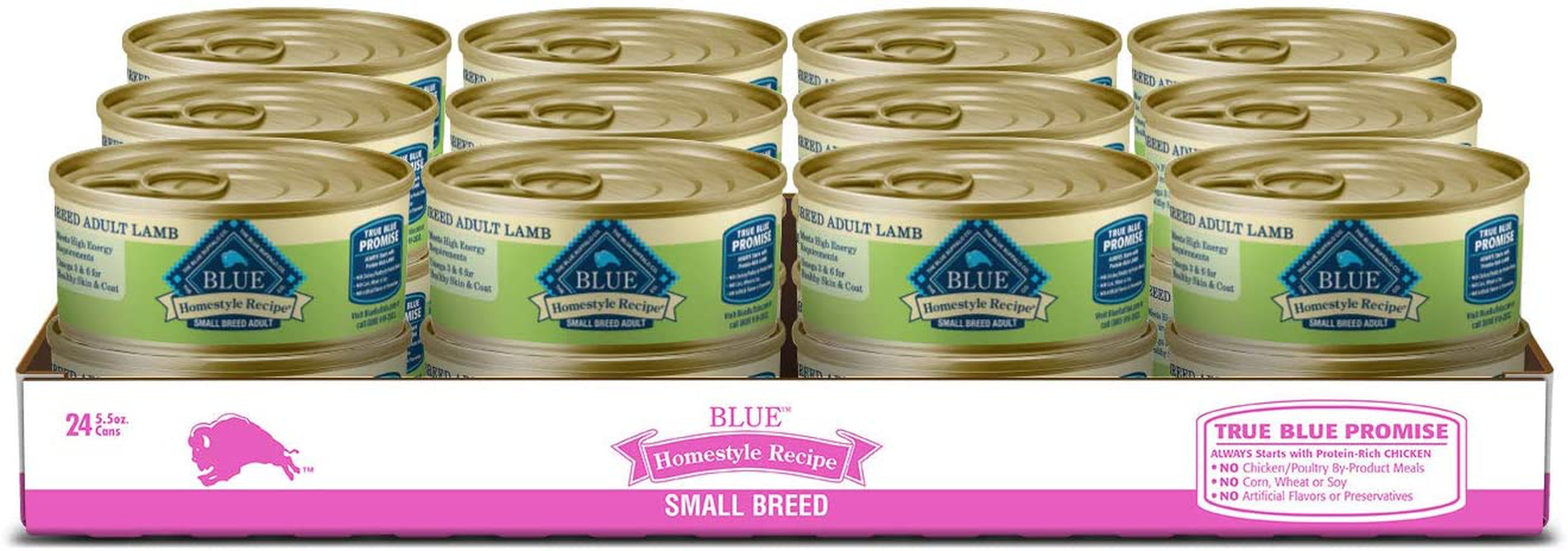 Blue Buffalo Homestyle Recipe Natural Adult Small Breed Wet Dog Food, 5.5-Oz Can (Pack of 24) Animals & Pet Supplies > Pet Supplies > Small Animal Supplies > Small Animal Treats Blue Buffalo Lamb  