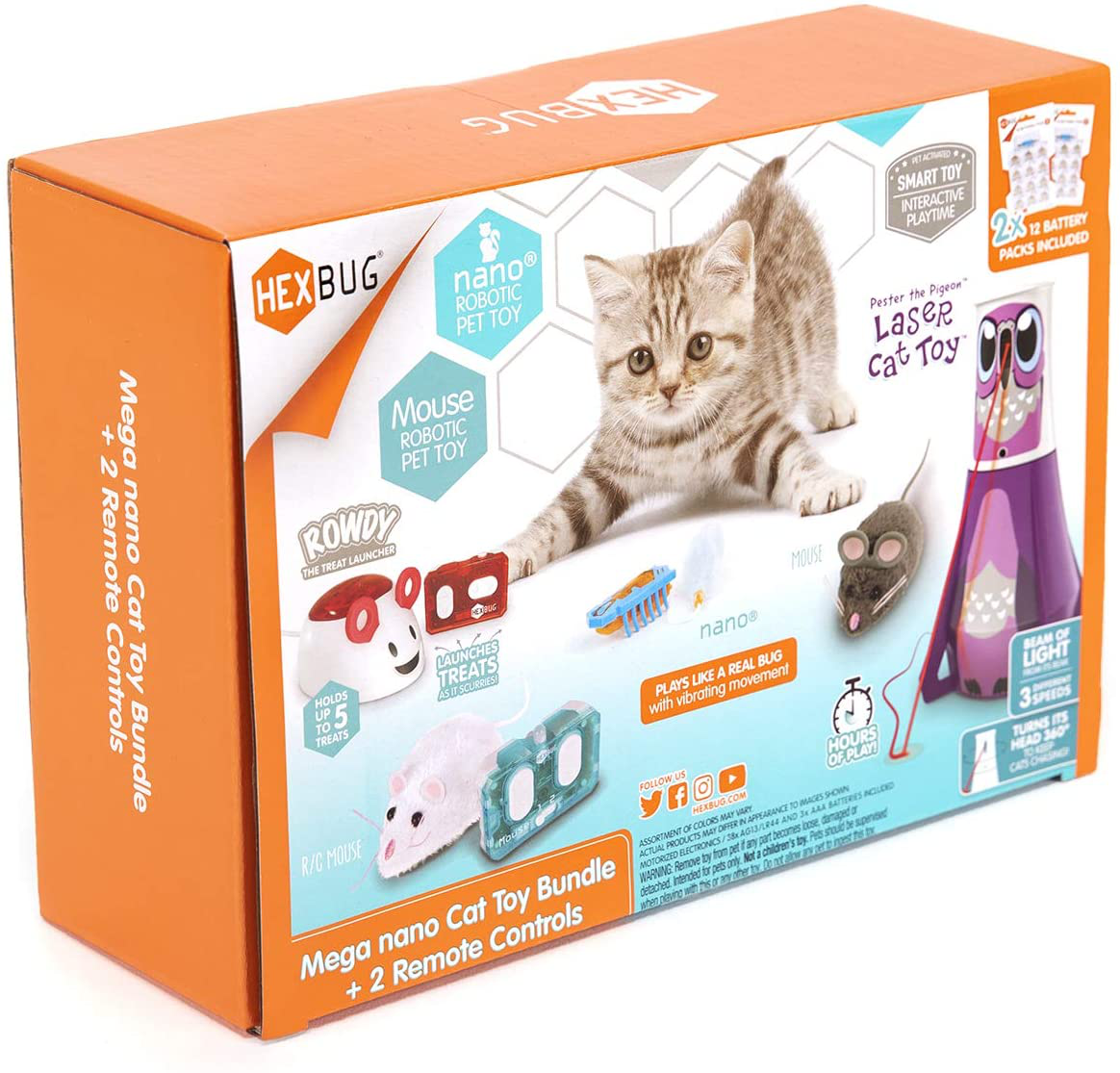 HEXBUG Mega Cat Toy Pack, Autonomous and Remote Control Pet Toys Animals & Pet Supplies > Pet Supplies > Cat Supplies > Cat Toys HEXBUG   