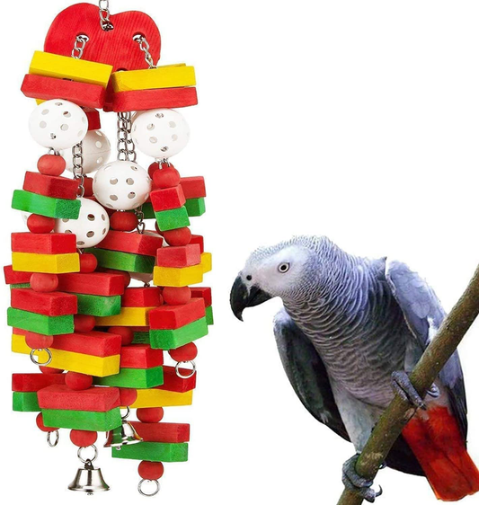 MQ Bird Toys Parrot Toys with Nature Wood Bird Chewing Toys for Small and Medium Birds, Best Toys for African Grey, Parakeets, Amazon Parrots, Finch, Budgie, Cockatiels, Conures and Love Birds Animals & Pet Supplies > Pet Supplies > Bird Supplies > Bird Toys MQ   